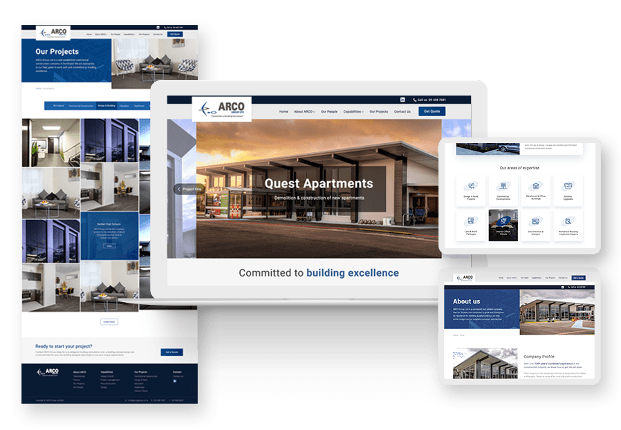 Dagonberan created the website for construction company ARCO to present their services